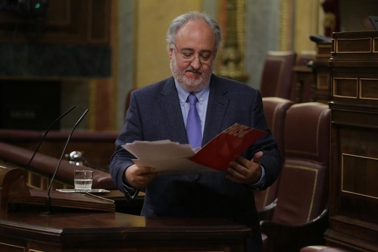 Arquivo - O deputado do PSOE Guillermo Antonio Meijón, tras a súa intervención nunha sesión plenaria na que ademais se debate o Decreto Lei 21/2020, ou decreto da ?nova normalidade?, que rexe en España desde o termo do estado de alarma, en Madrid. Pool - Arquivo / Europa Press