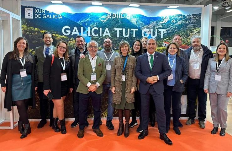 A directora de Turismo de Galicia, Nava Castro, xunto a representantes do sector na Comunidade na Feira Internacional de Turismo de Berlín.. XUNTA / Europa Press
