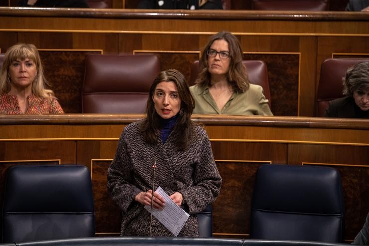 a ministra de Xustiza, Pilar Llop, intervén durante unha sesión de control ao Goberno, no Congreso dos Deputados, a 8 de febreiro de 2023, en Madrid (España). Durante a sesión de control ao Goberno, Sánchez responde a preguntas sobre a súa respons. Gabriel Luengas - Europa Press