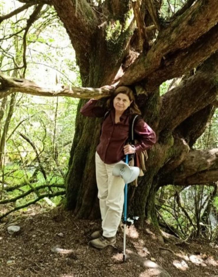 A mestra rural e activista ecoloxista Alicia López Pardo, Premio Osíxeno Individual 2022, que outorga a asociación ecoloxista Adega.. ASOCIACIÓN ECOLOXISTA ADEGA 
