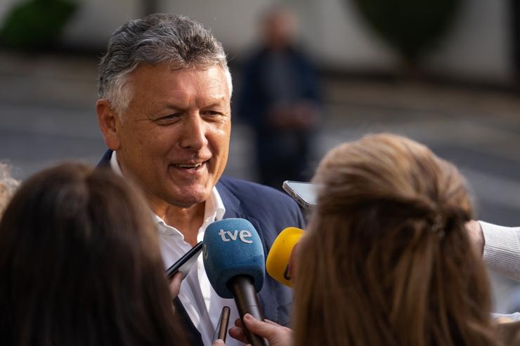 O alcalde de Sanxenxo, Telmo Martín, en declaracións aos medios. PP DE GALICIA / Europa Press / Europa Press