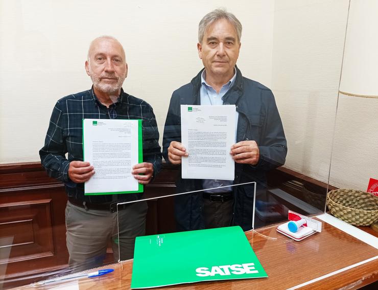 O Presidente de SATSE, Manuel Cascos, Xunto Ao Secretario Xeral De Acción Sindical, Rafael Reig / SATSE