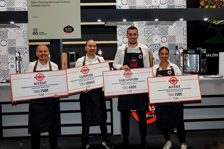 Gañadores do campionato de tiradores de cervexa de Estrela Galicia. ESTRELA GALICIA / Europa Press