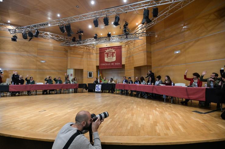 A corporación municipal do Concello de Sada no momento da votación no pleno da moción de censura, a 18 de novembro de 2022 / M. Dylan - Europa Press - Arquivo