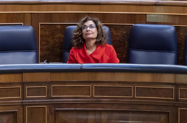 A ministra de Facenda, María Jesús Montero, durante unha sesión plenaria, no Congreso dos Deputados. Alberto Ortega - Europa Press