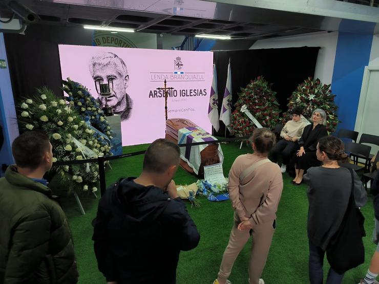 Capela ardente de Arsenio Igrexas no estadio de Riazor, A Coruña / Europa Press