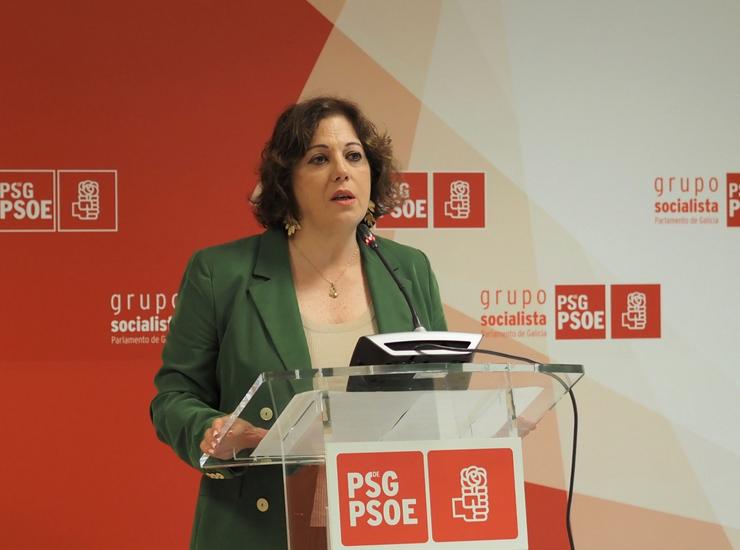 A deputada do PSdeG Begoña Rodríguez Rumbo en rolda de prensa. / Europa Press