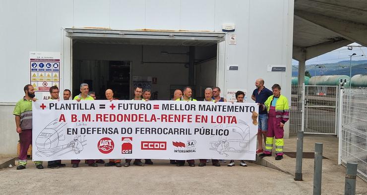 Traballadores de Renfe protestan en Redondela / Europa Press