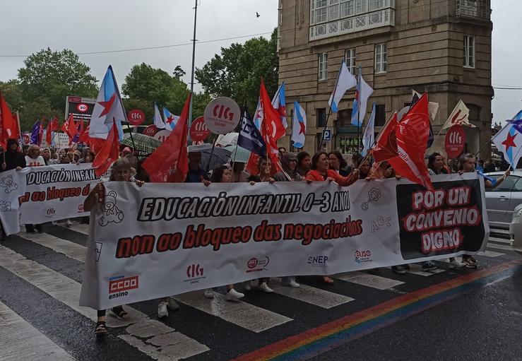 Protesta de traballadores de escolas infantís privadas / Europa Press
