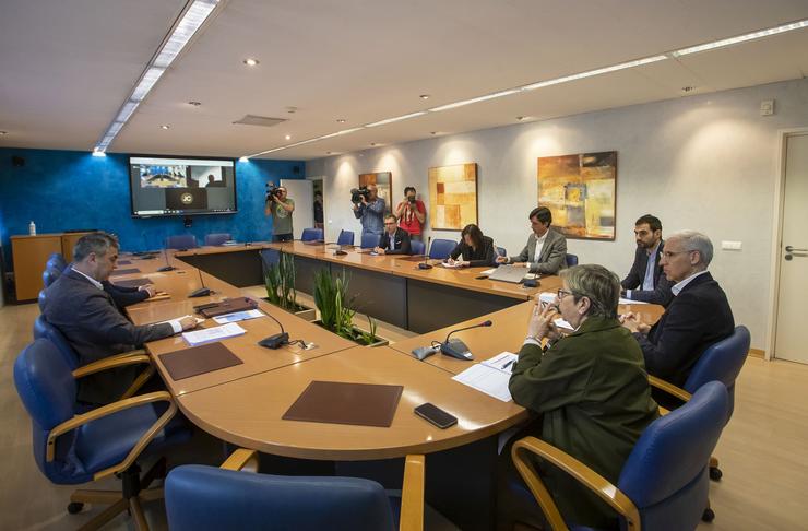 O vicepresidente primeiro, Francisco Conde, no  Observatorio da Eólica Mariña de Galicia. CONCHI PAZ 