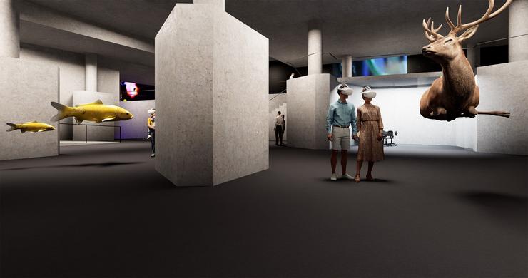 Recreación dunha das futuras salas de exhibición do Centro de Artes Dixitais.. XUNTA DE GALICIA / Europa Press