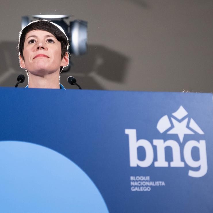 A portavoz nacional do BNG, Ana Pontón, no seguimento das eleccións municipais / César Arxina - Europa Press 