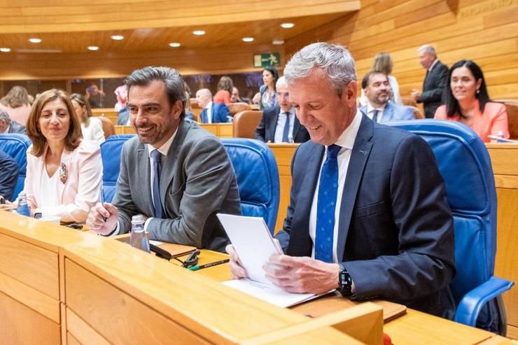 O presidente da Xunta, Alfonso Rueda, no Parlamento de Galicia. XUNTA 