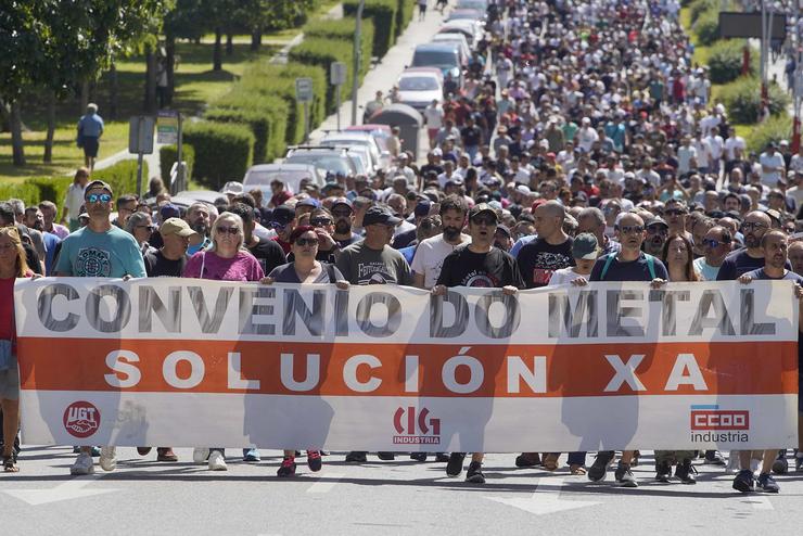 Manifestación da sexta xornada da folga do metal, a 7 de xullo de 2023, en Vigo, Pontevedra, Galicia (España).. Javier Vázquez - Europa Press / Europa Press