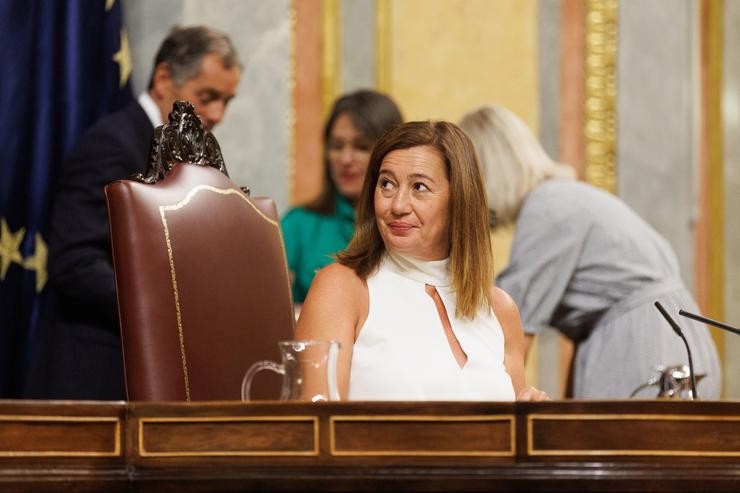A presidenta do Congreso, Francina Armengol, durante a sesión constitutiva da XV Lexislatura no Congreso dos Deputados, a 17 de agosto de 2023 / Eduardo Parra