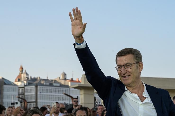 O líder do Partido Popular, Alberto Núñez Feijóo, nun acto na Coruña / M. Dylan - Europa Press - Arquivo