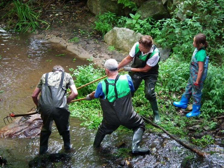 Vaipolorío culmina a súa 23ª campaña de limpeza do río Gafos (Pontevedra) tras retirar máis de 1,5 quilos de residuos. VAIPOLORÍO-EUROPA PRESS / Europa Press