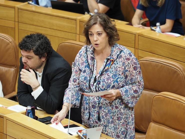 A viceportavoz do PSdeG, Begoña Rodríguez Rumbo, nunha intervención no Parlamento de Galicia.. PSDEG 