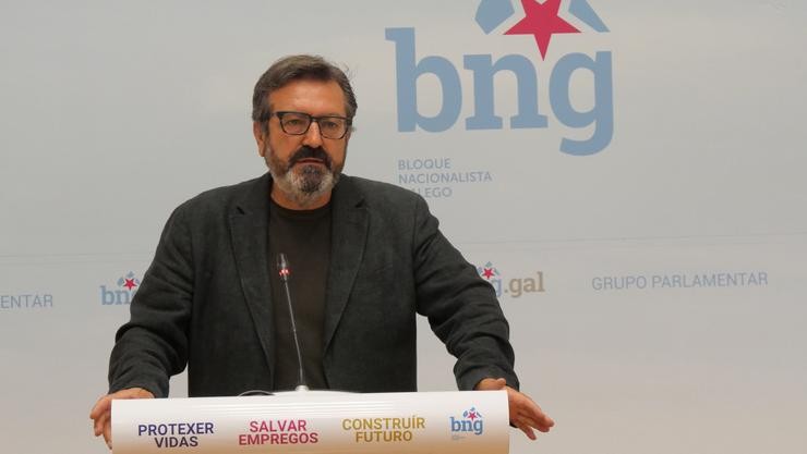 O viceportavoz parlamentario do BNG Luís Bará en rolda de prensa. BNG / Europa Press