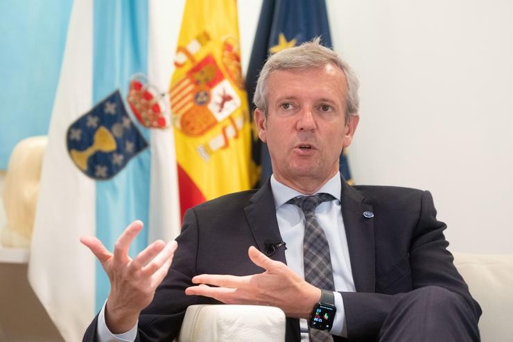 O presidente da Xunta de Galicia, Alfonso Rueda, durante unha entrevista para Europa Press 