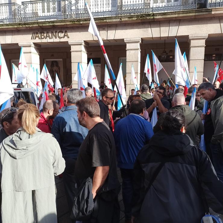 Protesta da CIG para pedir o fin da austeridade con motivo do cume europeo de emprego 