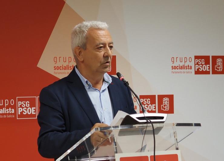 O portavoz parlamentario do PSdeG, Luís Álvarez, en rolda de prensa. PSDEG / Europa Press