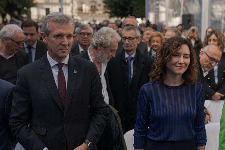 O presidente da Xunta de Galicia, Alfonso Rueda, e a presidenta da Comunidade de Madrid, Isabel Díaz Ayuso.. Elena Fernández - Europa Press
