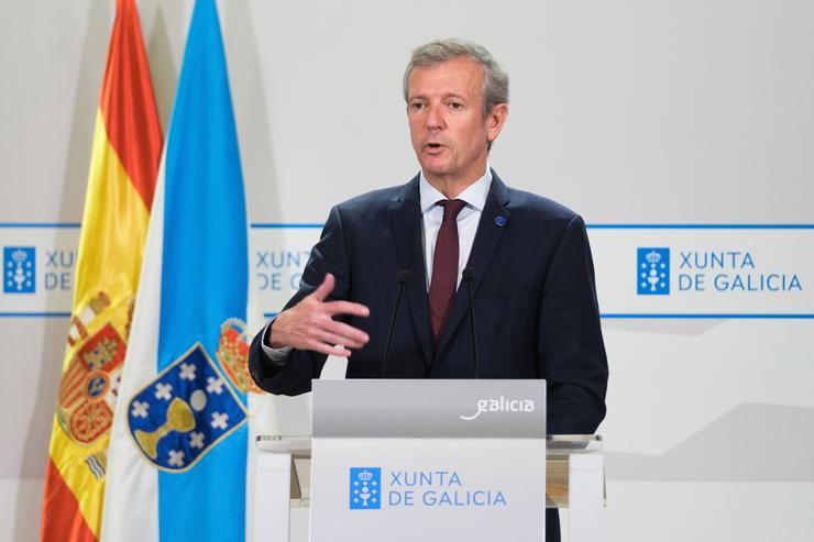 O presidente da Xunta, Alfonso Rueda, comparece tras o Consello.. XUNTA / Europa Press
