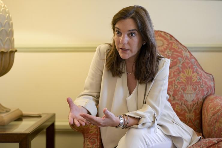 A alcaldesa da Coruña, Inés Rey,  durante unha entrevista a Europa Press /  M. Dylan - Europa Press