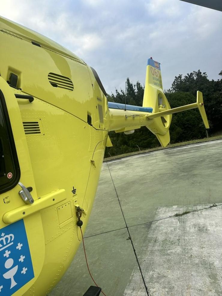 Helicóptero medicalizado con base en Santiago / @HELICOSANTIAGO