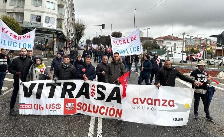Imaxe dunha manifestación de traballadores de Vitrasa / COMITÉ DE VITRASA - Arquivo