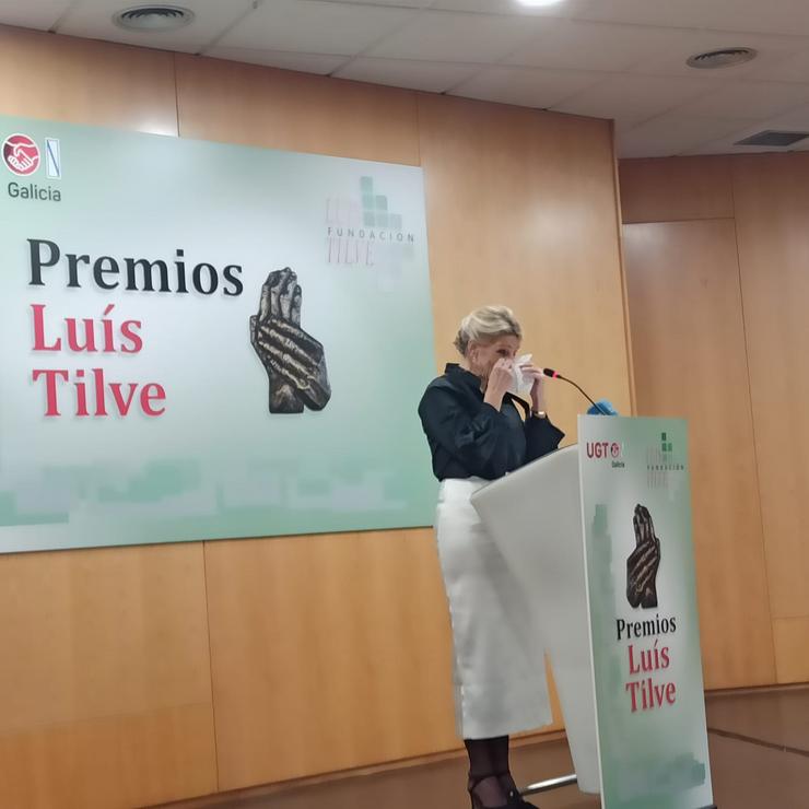 Yolanda Día na súa intervención nos Premios Luís Tilve / Europa Press