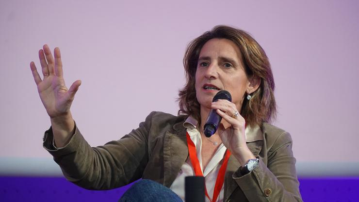 A vicepresidenta terceira do Goberno, Teresa Ribera, durante a convención política do PSOE. Gustavo da Paz - Europa Press 