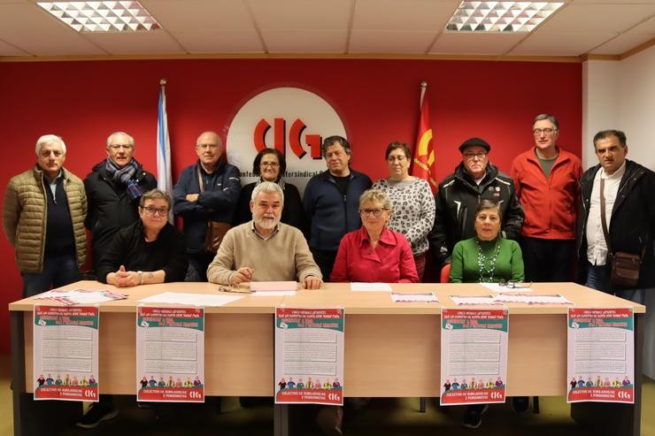 O colectivo de xubilados e pensionistas da CIG presenta a súa campaña para reclamar ao próximo Goberno galego a adopción de 5 medidas para dignificar a vida dos maiores.. CIG / Europa Press