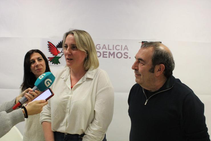 Carmen Berzosa, candidata por Pontevedra, no aniversario de 10 anos de Podemos Galicia. Víctor Ferreiro, candidato por Ourense.. PODEMOS GALICIA / Europa Press
