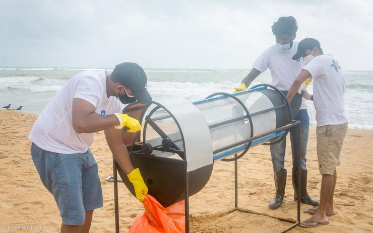 Separando os pellets en Sri Lanka con tromel 