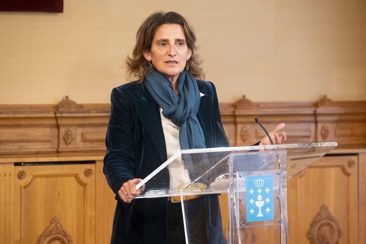  A vicepresidenta cuarta e ministra para a Transición Ecolóxica e o Reto Demográfico, Teresa Ribera, nunha rolda de prensa / César Argina