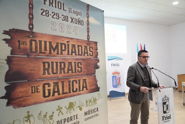 O conselleiro de Medio Rural, José González, na presentación do I Olimpíadas Rurais de Galicia. CONCELLO DE FRIOL / Europa Press
