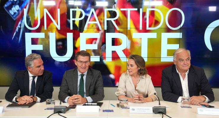 O líder do PP, Alberto Nuñez Feijóo, preside a reunión do Comité Executivo Nacional do PP en Madrid.. DAVID MUDARRA (PP) 