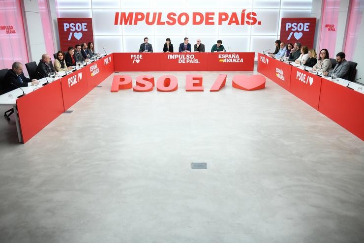 Reunión da Comisión Executiva Federal do PSOE, na sede do partido na rúa Ferraz, a 7 de febreiro de 2024 / Fernando Sánchez - Europa Press