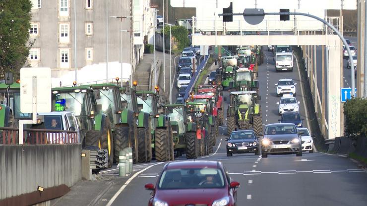 Tractorada en Santiago