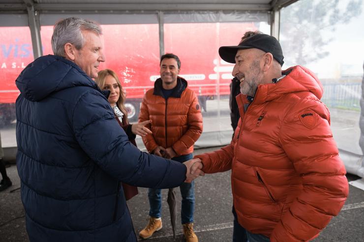 O presidente da Xunta, Alfonso Rueda, en San Cibrao 