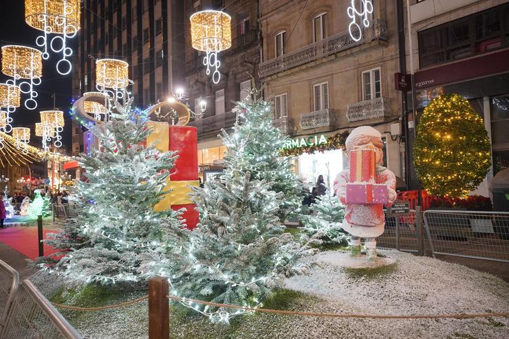 Decoración do Nadal nas rúas de Vigo, en decembro de 2023 