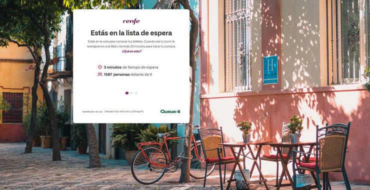 Imaxe da cola virtual deste luns para comprar billetes de Renfe con oferta 