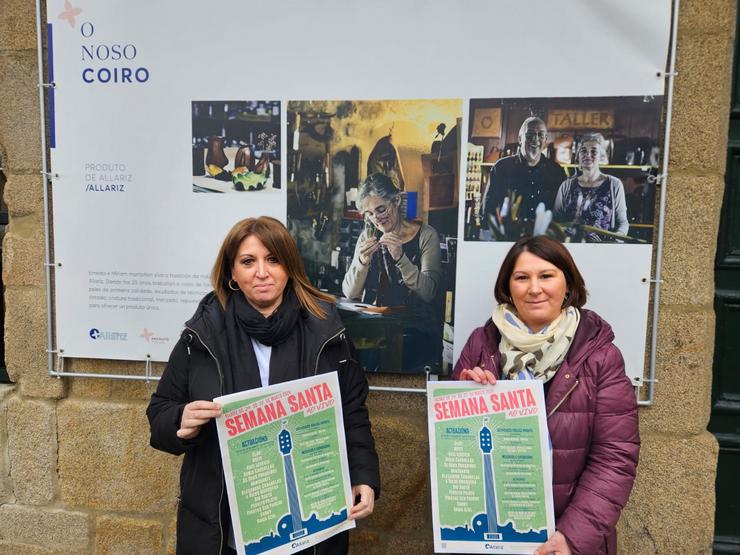 Cristina Cid e María López na presentación da 'Semana Santa ao Vivo 2024'. Foto: Comunicación Concello de Allariz.