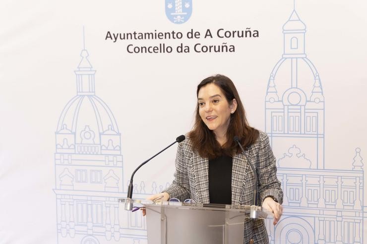 A alcaldesa da Coruña, Inés Rey, informa os asuntos da Xunta de Goberno / ANDY PÉREZ