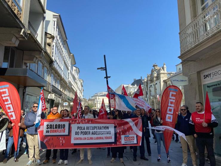 Protesta dos traballadores de banca na Coruña.. CC.OO. / Europa Press