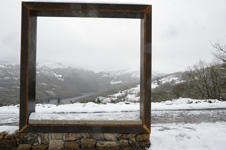 Unha paisaxe nevada, a 24 de febreiro de 2024, en Chandrexa de Queixa, Ourense, Galicia (España).. Rosa Veiga - Europa Press / Europa Press