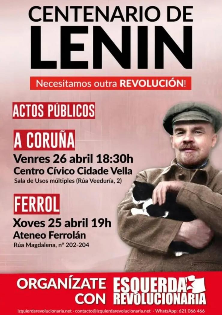 Cartel de actos programados sobre Lenin / ESQUERDA REVOLUCIONARIA / Europa Press