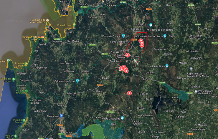 Lugar onde se quere facer o parque eólico de Monte da Croa, paralizado cautelarmente polo TSXG 